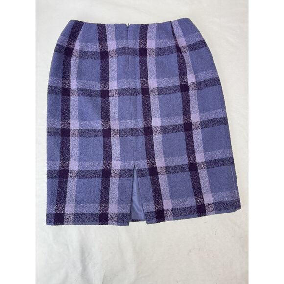Twee Vintage Plaid Pencil Skirt Wool Pendleton Purple Size 6 Preppy Grease - Picture 6 of 6